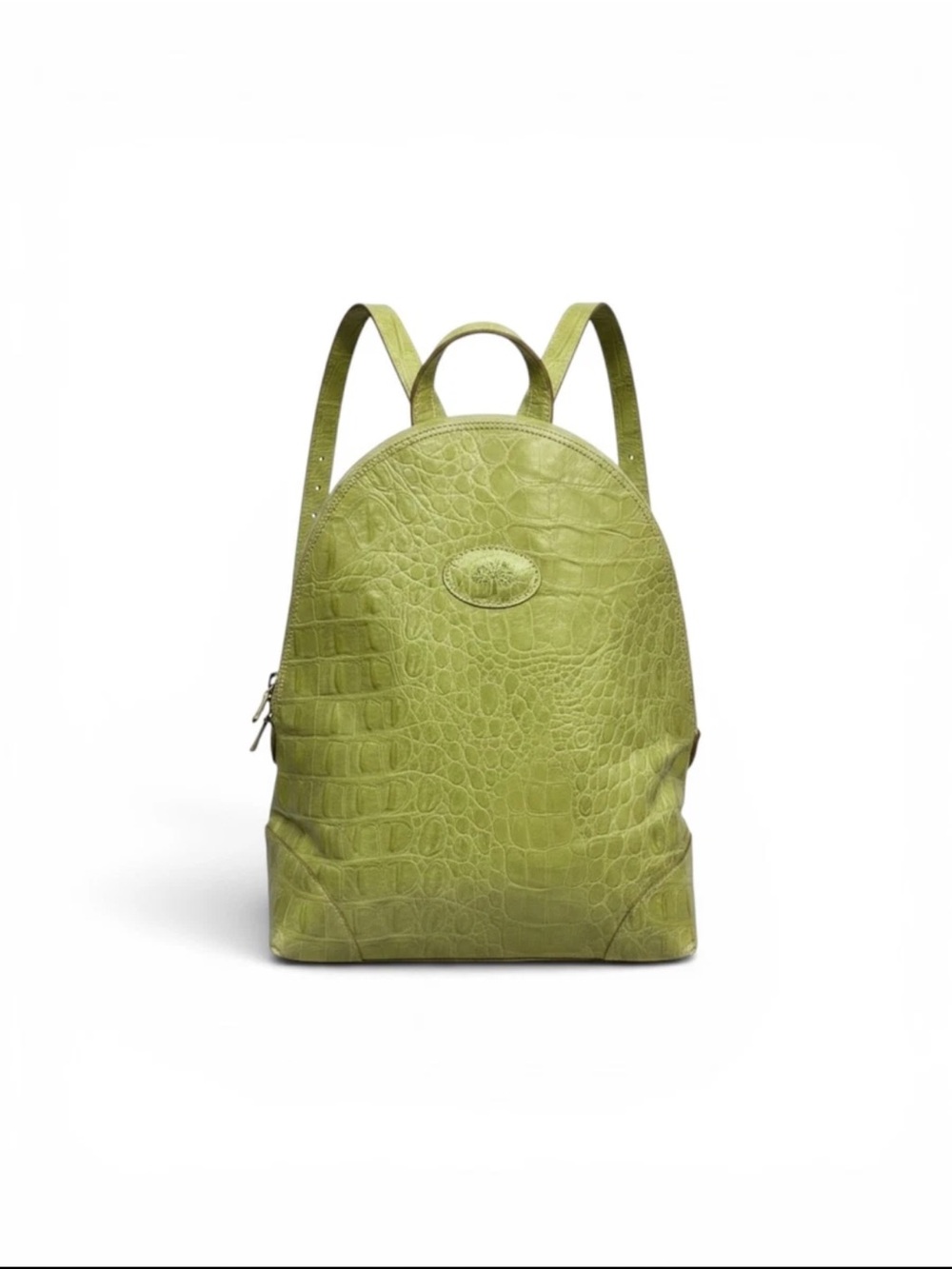 Mulberry Lime Green Croc-Embossed Leather Backpack